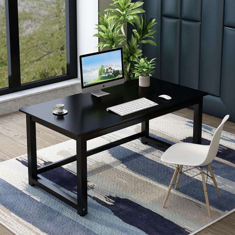 加固简易电脑桌台式桌家用写字台书桌简约现代钢木办公桌子长条桌