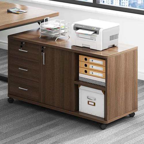 文件柜桌下木质办公柜边柜带锁办公室柜子打印机抽屉柜储物柜矮柜