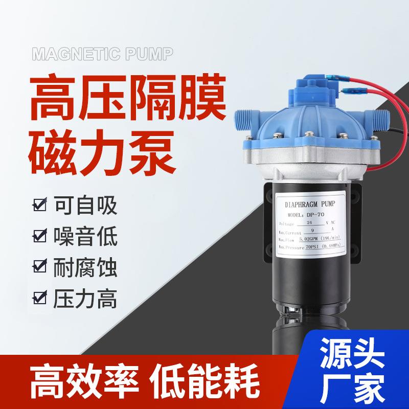 现货电动隔膜泵DP-70-24V直流增压泵循环冷却泵扫地车喷水泵