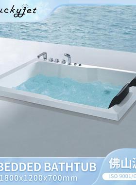 跨境内嵌浴缸冲浪按摩亚克力SPA情侣泡澡浴盆酒店佛山厂家Jacuzzi