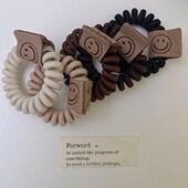 笑脸根皮筋女扎头简约电话线发圈6用2023新款 头绳皮套年 耐发绳装