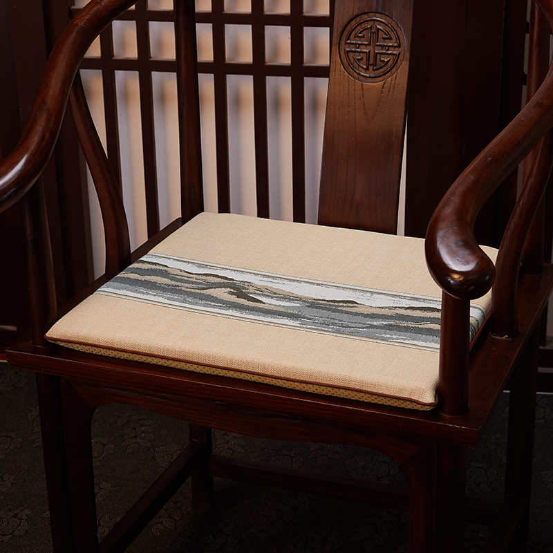 新中式红木椅子坐垫餐椅垫棉麻茶椅太师椅圈Q椅茶桌防滑海绵椅垫