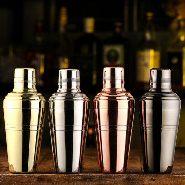 akhS30调加厚器酒镀er日式雪克杯4 爵电三段男鸡尾酒摇酒壶不锈钢