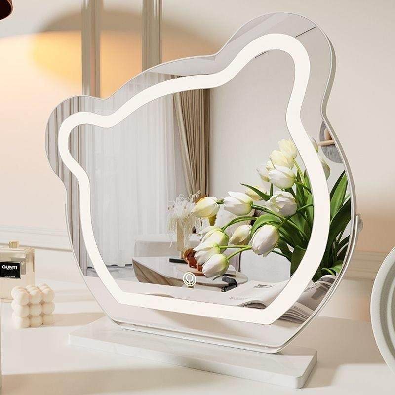 少女心化妆镜大号双面可翻转宿舍台式梳妆镜学生桌面立式公主镜子