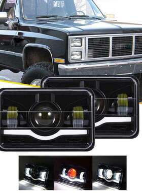 波浪款5英寸牧马人大灯方形4x6 汽车led大灯货车皮卡5寸方灯波纹