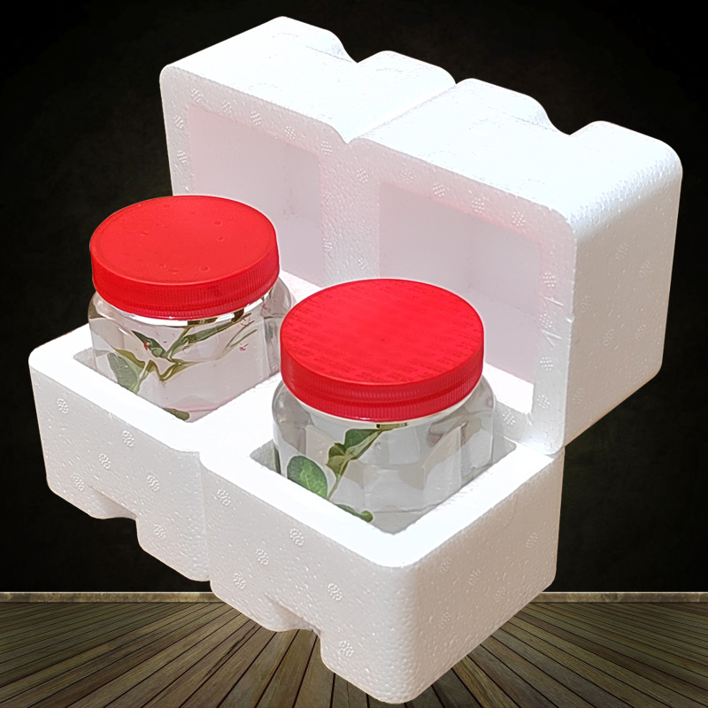 380ml方形蜂蜜玻璃瓶快递专用泡沫盒 J防摔碎防撞震打包保护包装