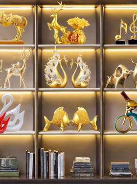 轻奢档家居装饰品j2023新款客厅酒柜摆件红酒架电视书柜桌面玄关