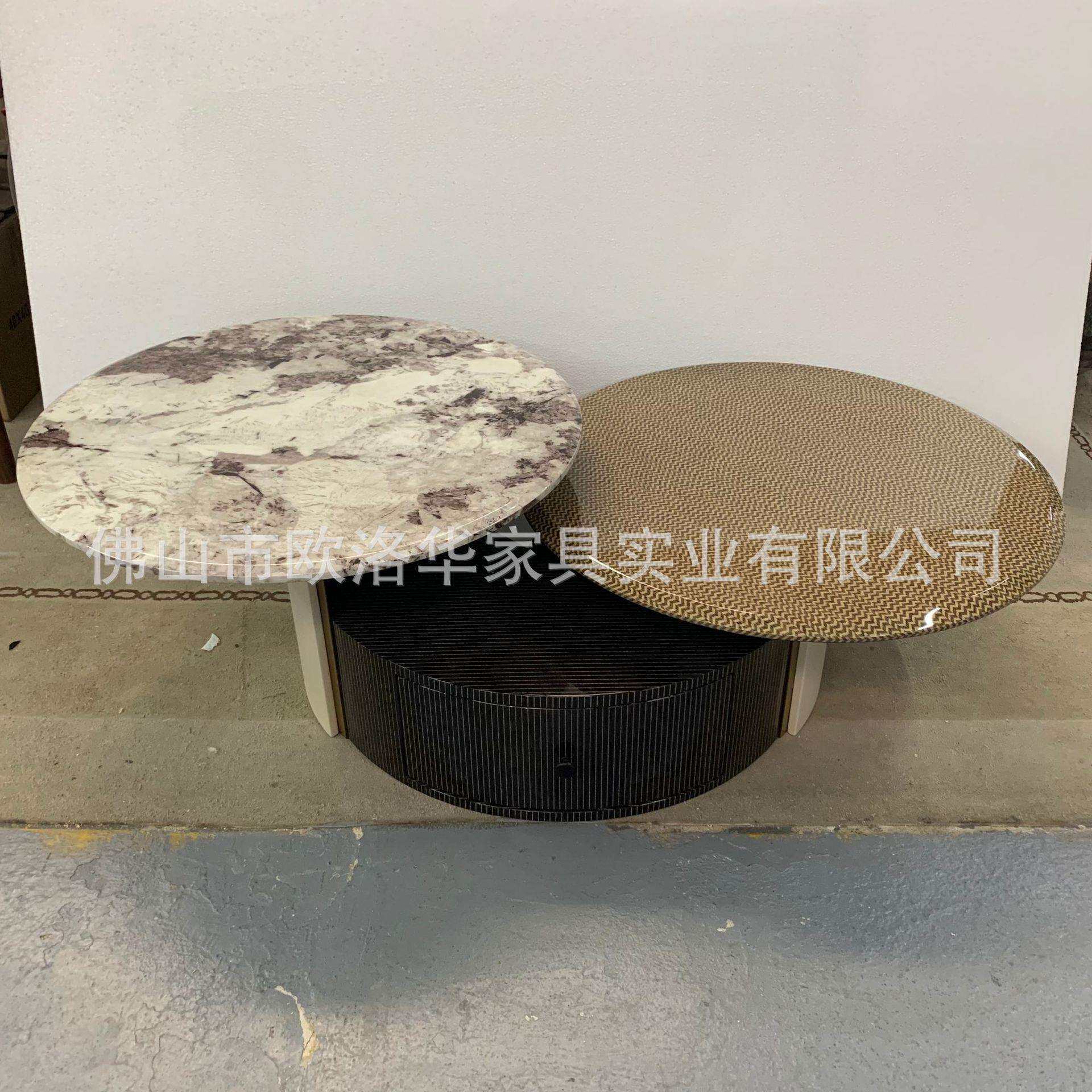沙发茶几组合茶几大理石面钢琴烤漆油漆面组合茶几