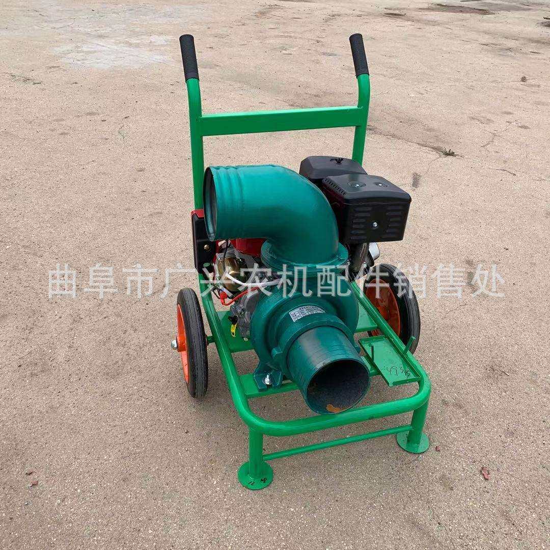 汽油推车款6寸离心泵城市排涝防汛抽水机190动力排污灌溉污水泵