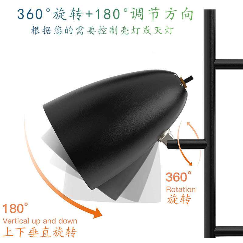 亚马逊现代美式简约led客厅落地灯 北欧网红书房床头灯卧室落地灯