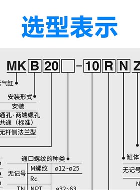 回转夹紧下压90度旋转气缸MKB16 20 25 32-10/20/30/50LZ RZ