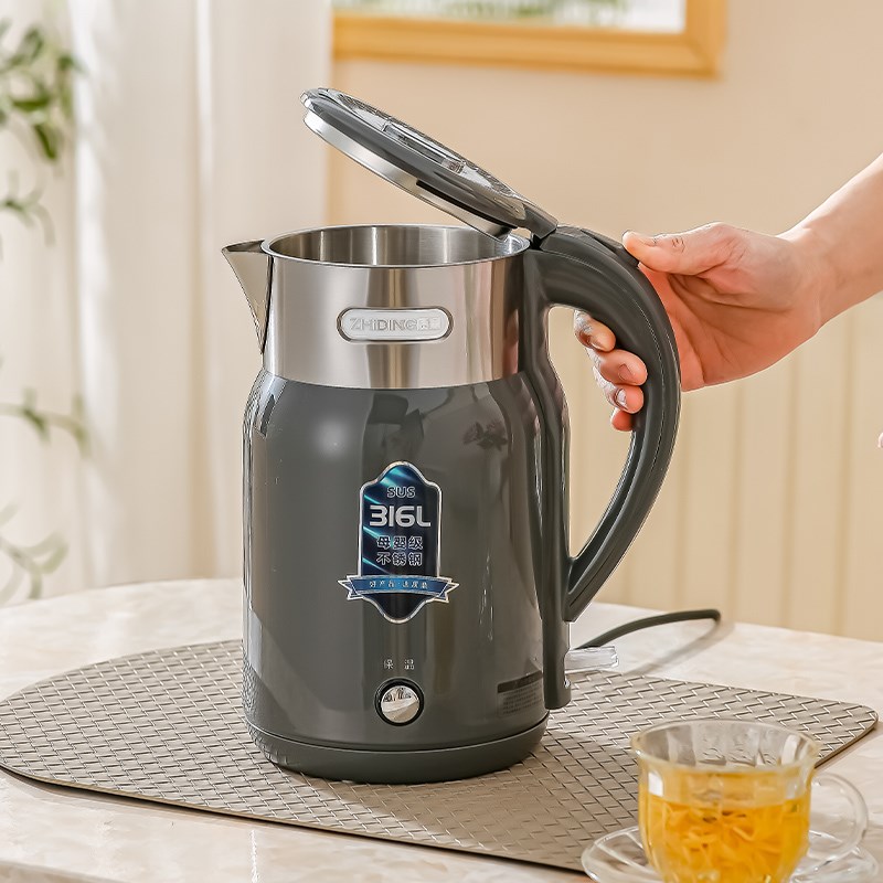 质鼎电热水壶304无缝材质一体家用开水壶防烫N自动断电烧水壶1.8