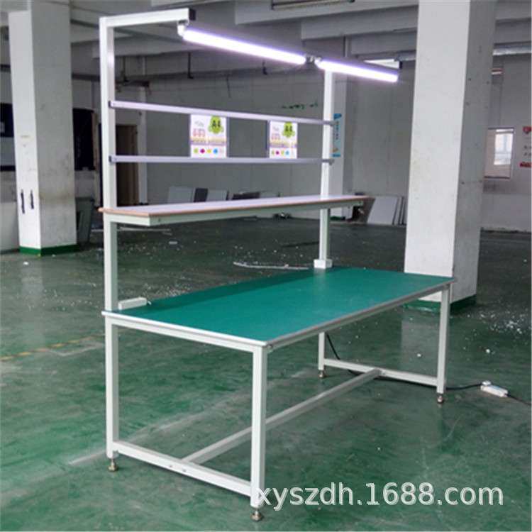 厂家生产车间工作台 带灯槽工作台 双层不锈钢防静电工作台定 制