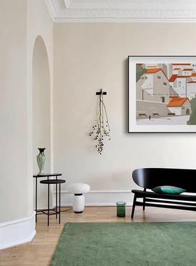 Every day is a new day极简装饰画红色建筑小众艺术客厅卧室挂画