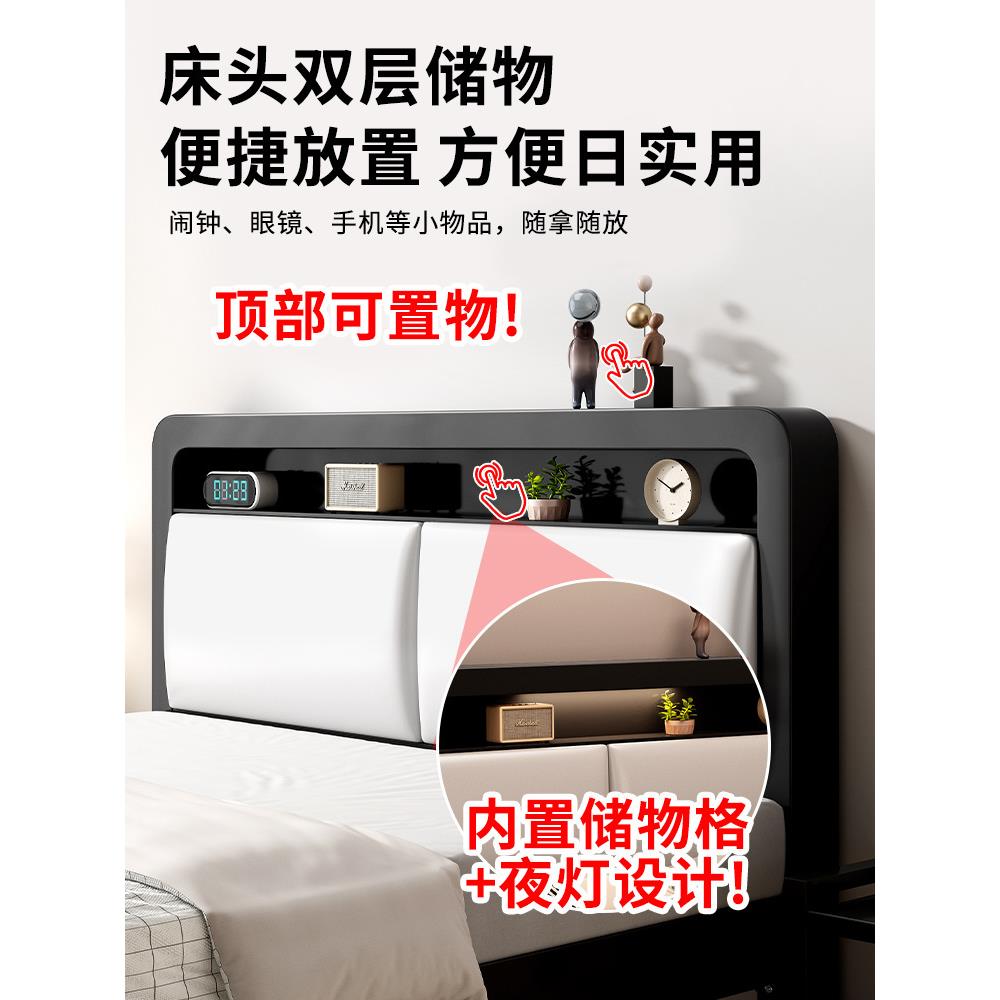 铁艺床双人床家用卧室加粗加厚加固不锈钢单人床架铁架床出租房用图片