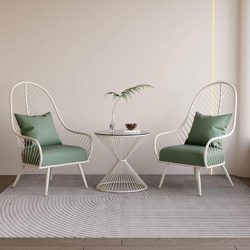 奶油风户外阳台休闲桌椅沙发椅简约单人茶几一桌庭院三件套组合