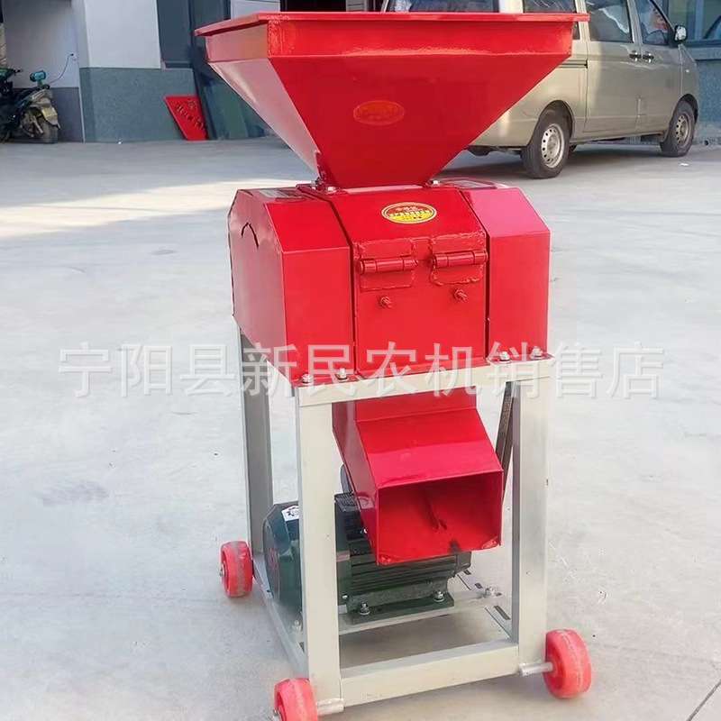 200型号粮食压扁机350型号玉米大豆制扁机高粱绿豆压碎破瓣机出口
