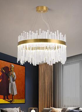 北欧现代艺术简约爆款LED轻奢玻璃水晶吊灯卧室客厅书房别墅灯具