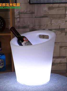 发光冰桶手提香槟桶跨境爆款酒吧啤酒桶防水塑料led七彩酒吧用品