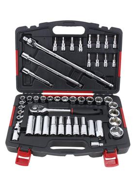 力易得48件12.5MM公制套筒组套机修工具套装E1218