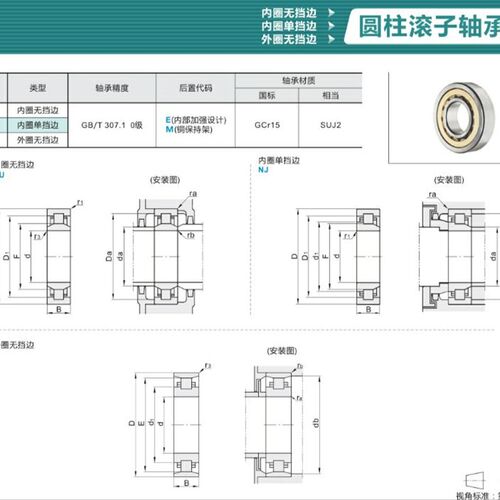 怡合达N207EM N309EM N310EM 圆柱滚子轴承 NJ205/207/209/210/EM