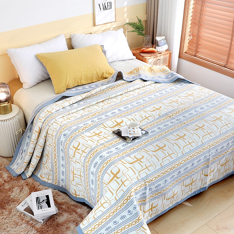 纯棉纱布凉席三件套全棉床盖毛巾被床上铺盖床单四季吸汗透气炕盖