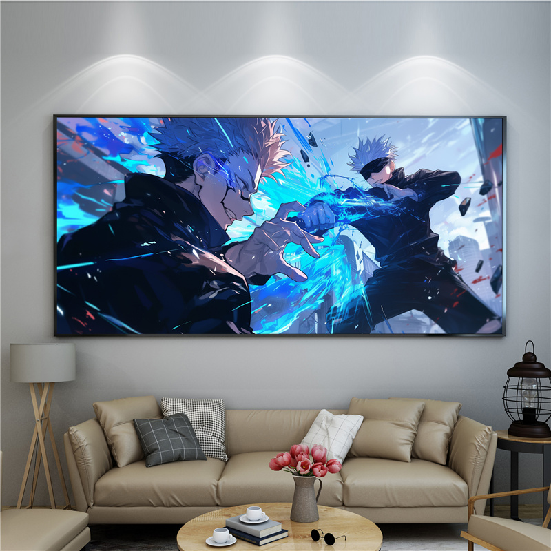 咒术回战五条悟海报挂画二次元动漫虎杖悠仁伏黑惠装饰画客厅壁画