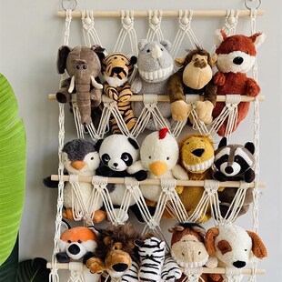 毛绒玩具展示架玩偶收纳挂墙上布娃娃儿童公仔置物架子床头神器