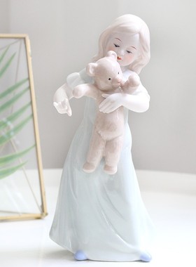 创意饰品可爱女孩卧室隔断桌面陶瓷梳妆台装饰小摆件少女心浪漫