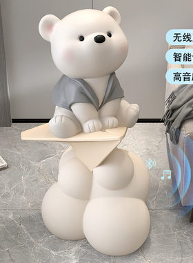 创意熊客厅大型落地摆件家居饰品灯电视柜沙发旁装饰乔迁新居礼品
