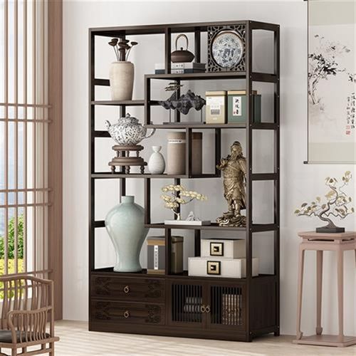 博古架新中式多宝阁茶叶架展示柜摆件柜茶室茶具茶柜置物架子