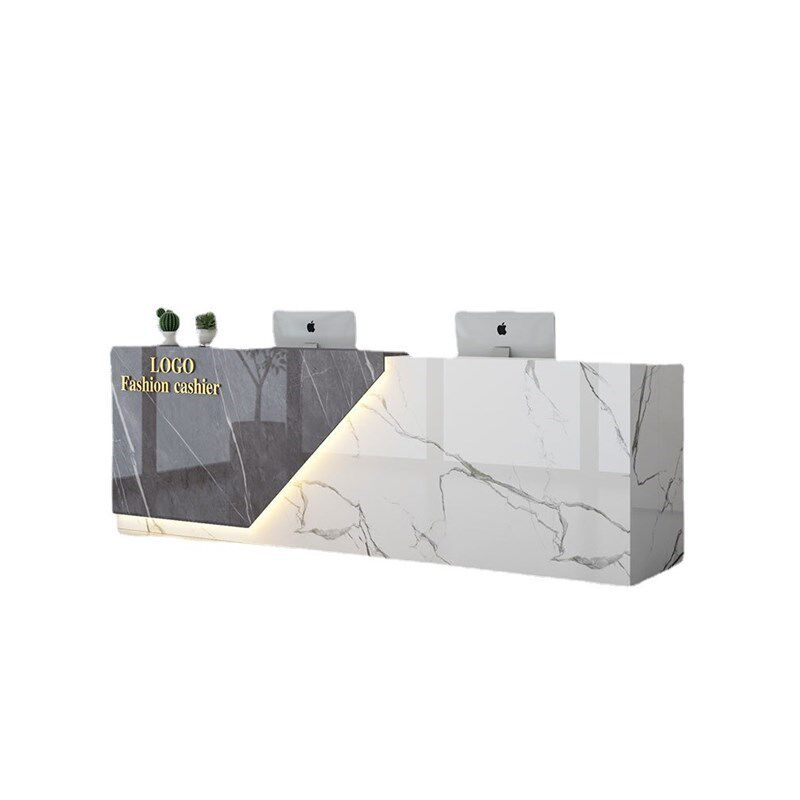 吧台收银台简约现代烤漆柜台服装店美容院店铺小型商用前台接待台