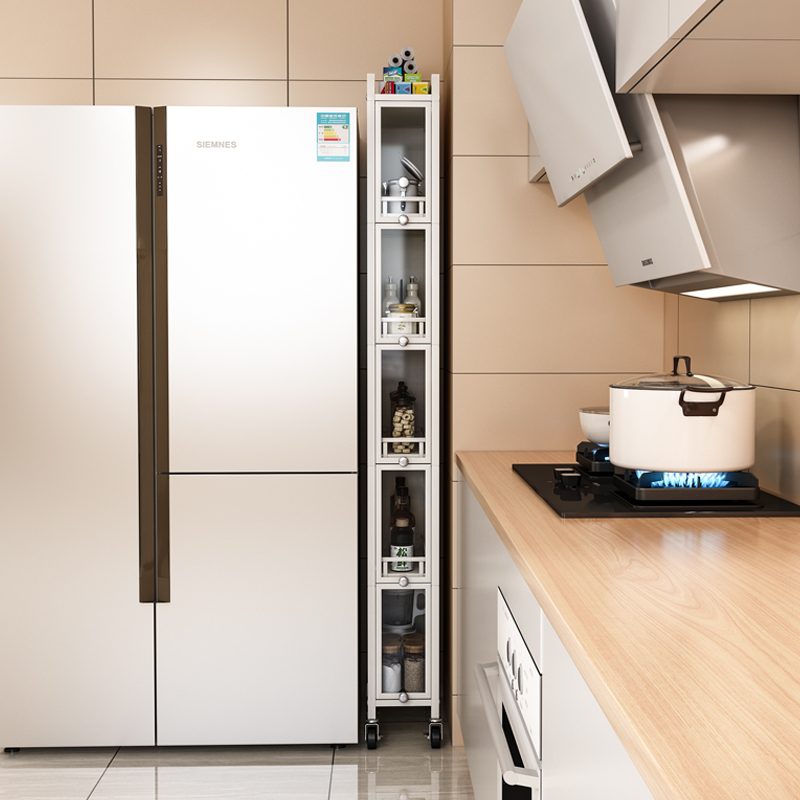 厨房夹缝收纳柜落地多层20/25/30cm宽冰箱旁边超窄储物柜小型