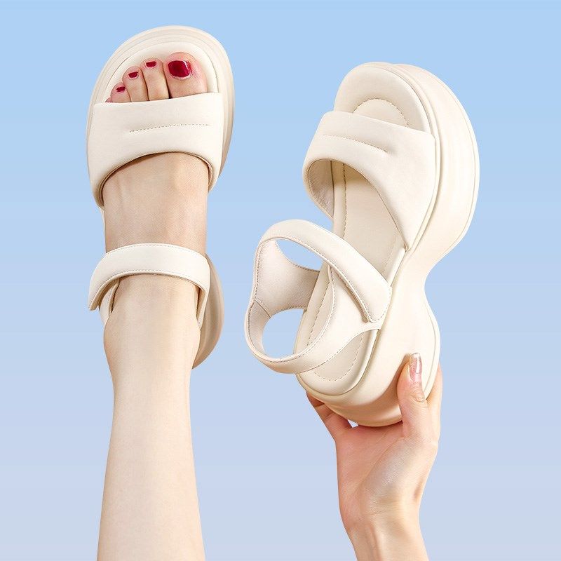 厚底凉鞋女2025夏季新款外穿时尚百搭松糕超火高级感增高8CM女鞋