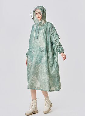 夏季时尚轻便透气旅游走路雨衣成人男女长款雨衣骑行背包可穿雨披
