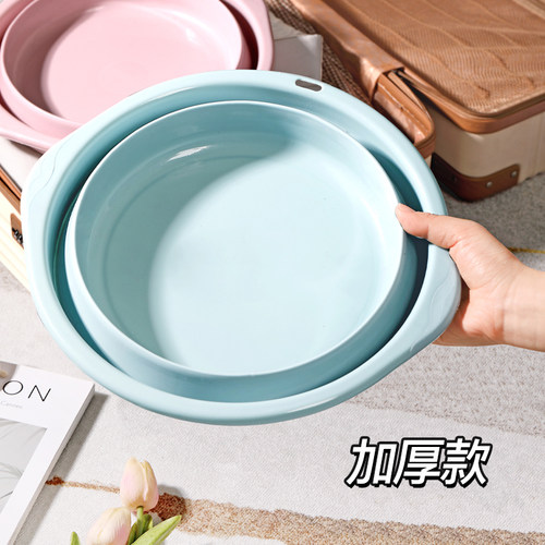 旅行可折叠脸盆便携式压缩盆洗脸盘硅胶旅行轻便家用水盆婴儿盆子