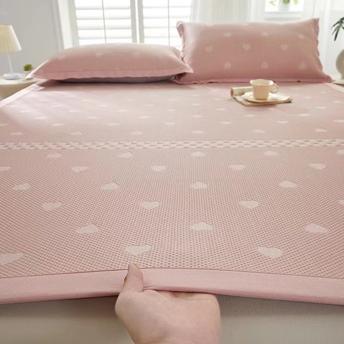 A类冰豆豆凉席三件套夏季冰丝席床单床笠空调软席子可水机洗折叠