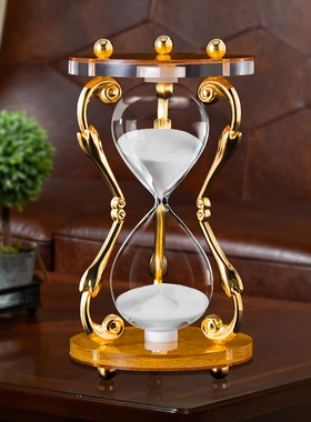 金属沙漏计时器30分钟欧式复古高档创意礼物办公室家居装饰品摆件