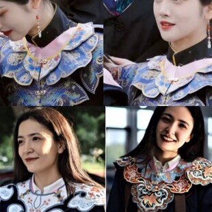毕业学士服云肩汉服披肩大学生花领子新中式国风马面裙上衣配饰女