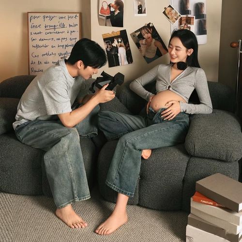 影楼新款孕妇照服装复古新中式主题压褶连衣裙高级感孕妈咪大肚照