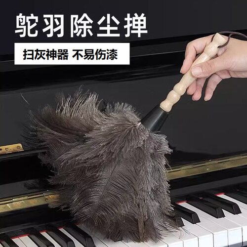 鸵鸟毛掸子家用除尘扫灰神器刷扫防静电车浮灰可伸缩水洗鸡毛掸子