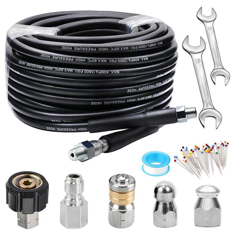 清洗高压胶管道市政疏通管下水道水老鼠冲洗器套件m22 1/4排水