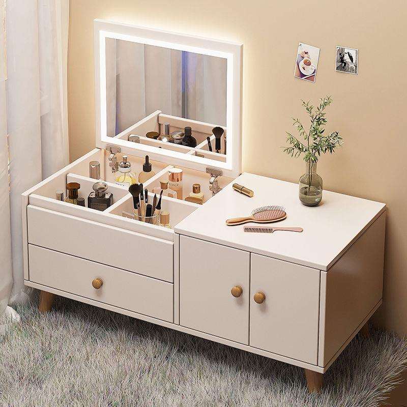简约飘窗梳妆台镜子桌子小型化妆柜台出租屋卧室化妆桌收纳柜一体