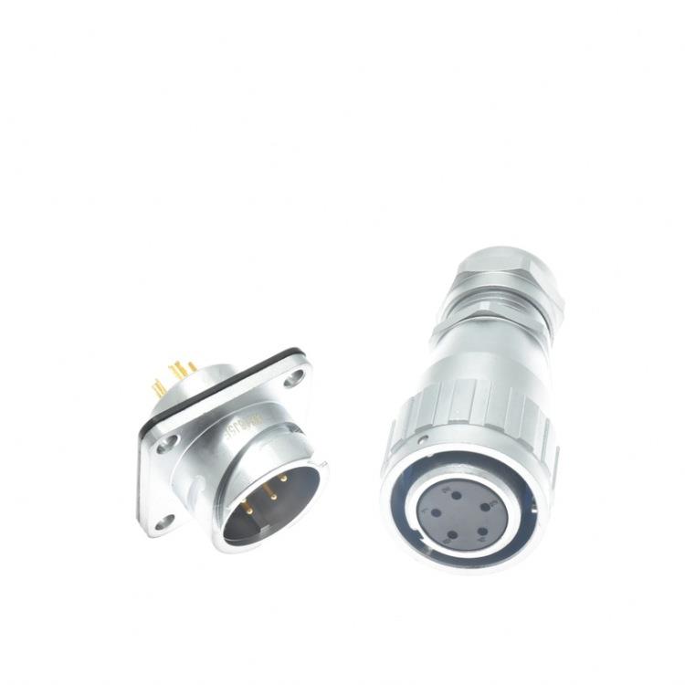 小型卡扣防水连接器M12 M16航空插头 城轨地铁航插