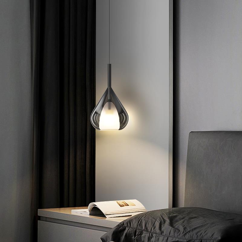2024新款现代简约意式极简轻奢主卧房间卧室床头感吊线小吊灯