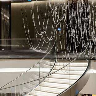 高档商场大堂中庭楼梯灯酒店宴会厅售楼部休闲区工程水晶装饰吊灯