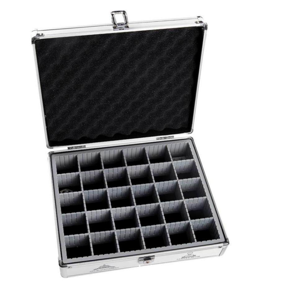 杰丽斯印章箱7103大号印章盒印章收纳箱印章保管箱印章盒子30格