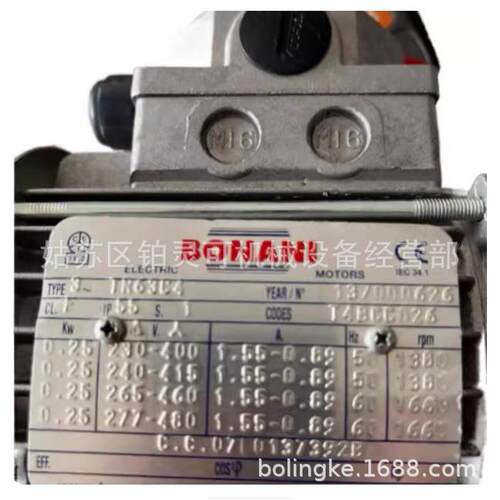 意大利BONANI电机YR71A4 0.25KW 三相电动机TR71B4 0.55KW