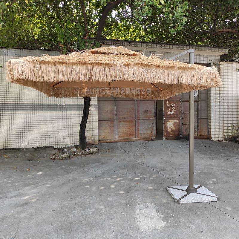 户外罗马伞遮阳伞茅草伞庭院花园蓬大太阳伞商用摆摊棚室外稻草伞