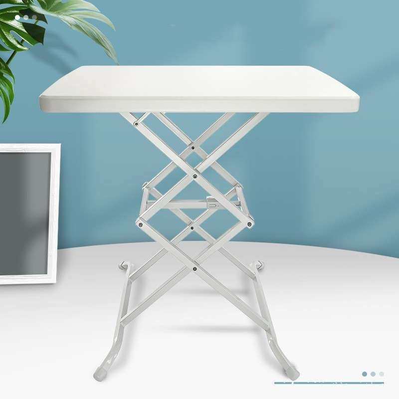 折叠桌户外小户型餐桌便携简单白色长方形免安装塑料收纳升降桌子